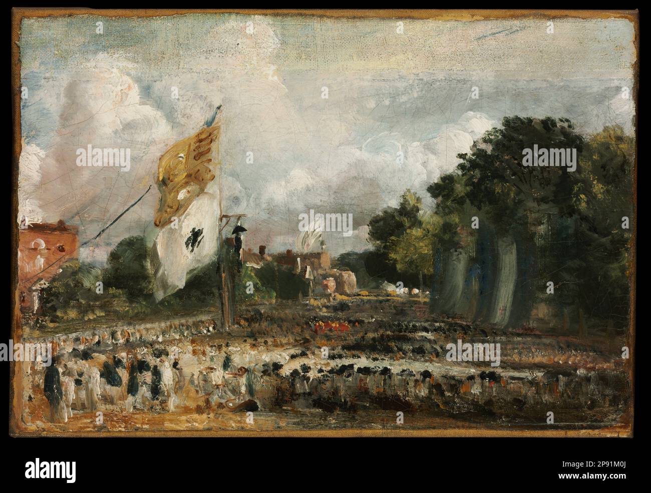 La célébration de la paix de 1814 dans le bergholt oriental s'est conclue à Paris entre la France et les puissances alliées vers 1824 par John Constable Banque D'Images