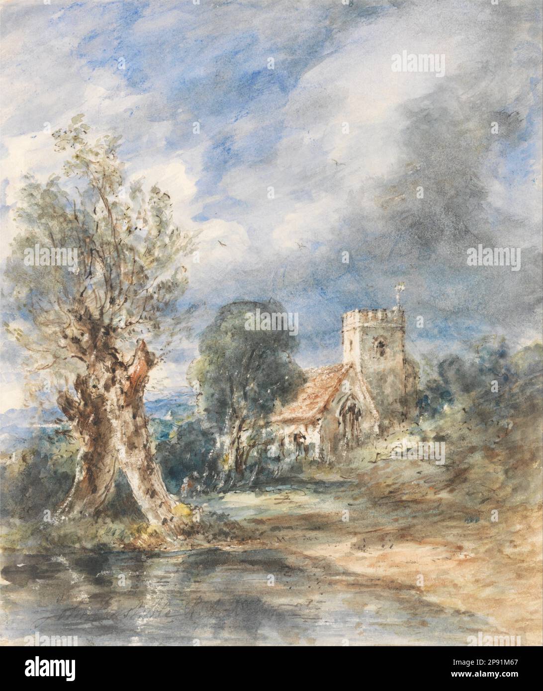 Église de Stoke Poges 1834 par John Constable Banque D'Images