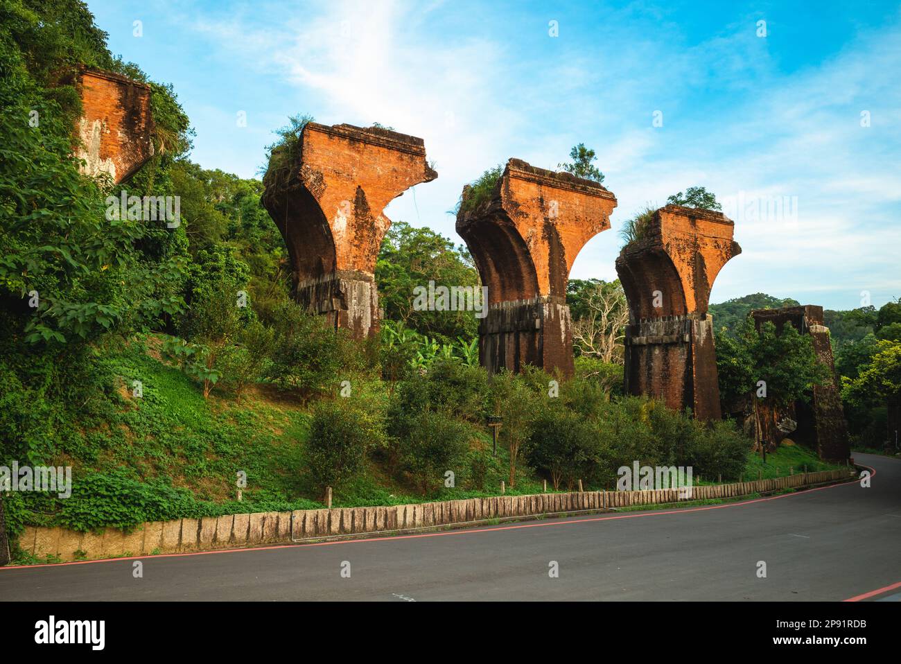 Ruines du pont long teng, comté de Miaoli, Taïwan Banque D'Images