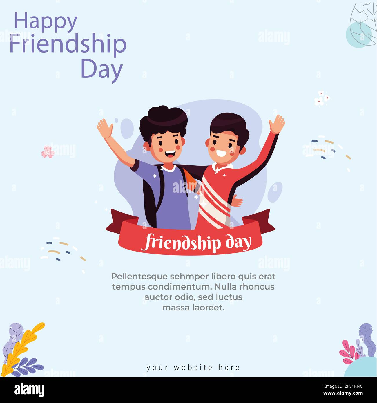 Affiche de fond de la journée internationale de l'amitié Illustration de Vecteur