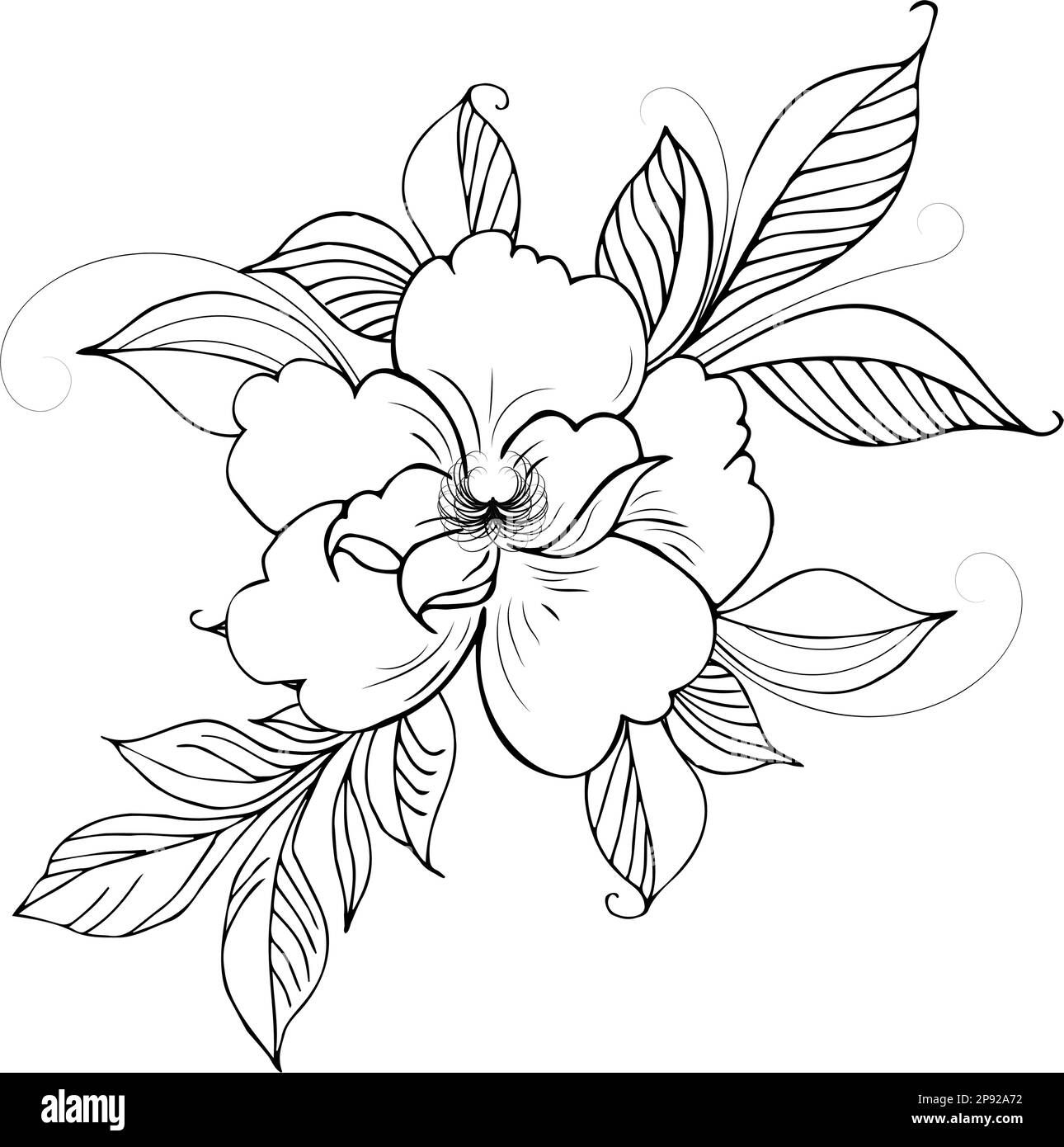 Fond floral, composition florale, fond floral avec fleurs tendres et branches de bourgeons. Dessin à la main. Pour un décor stylisé, des invitations Illustration de Vecteur
