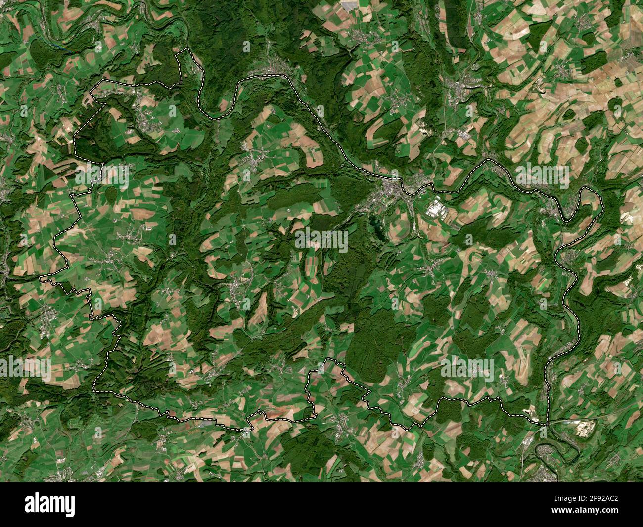 Canton de Luxembourg. Carte satellite basse résolution Banque D'Images