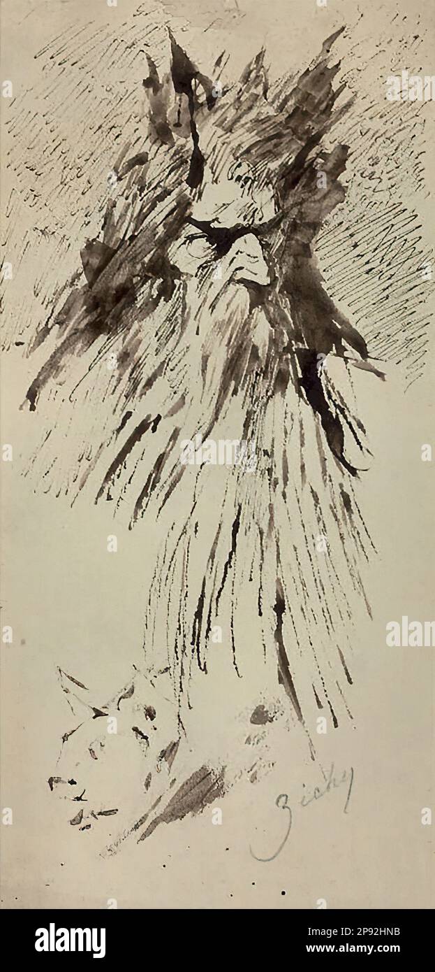 Zichy Mihály von - Ded Moroz - Magyar Iskola - XIX - Zichy Mihaly Von - Ded Moroz - Ecole hongroise - 19th siècle Banque D'Images