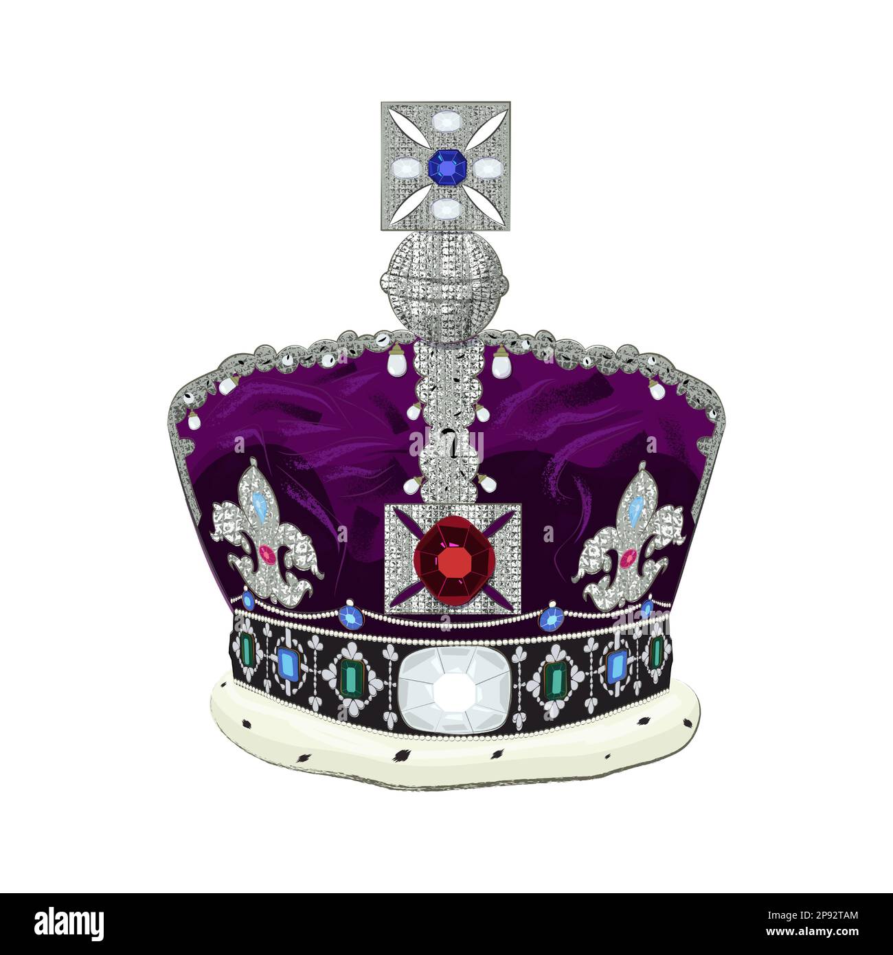 La couronne de l'Empire britannique. Symbole royal britannique. Illustration vectorielle réaliste. Illustration de Vecteur