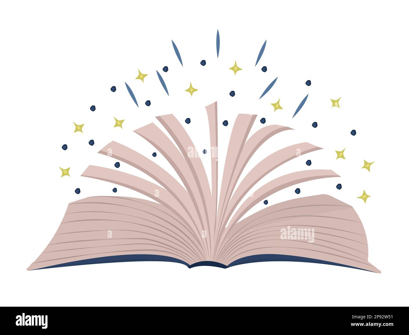 Un livre magique ouvert, illustration colorée Illustration de Vecteur