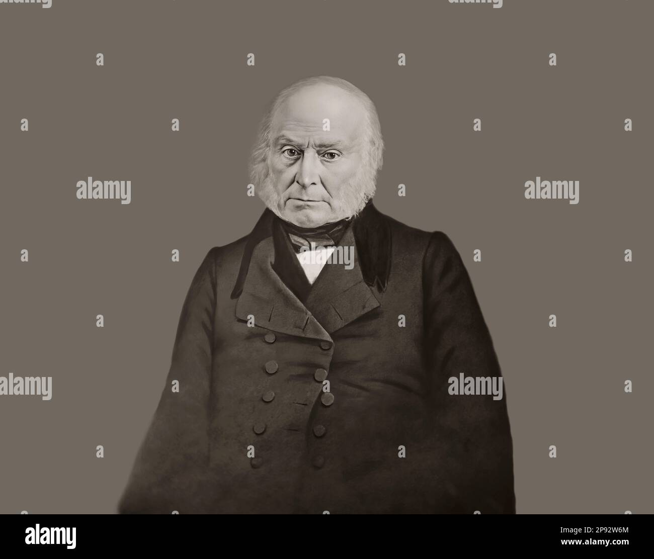 John Quincy Adams, 1767-1848, 6th président des États-Unis, photo de portrait de Mathew B. Brady, restauré numériquement Banque D'Images