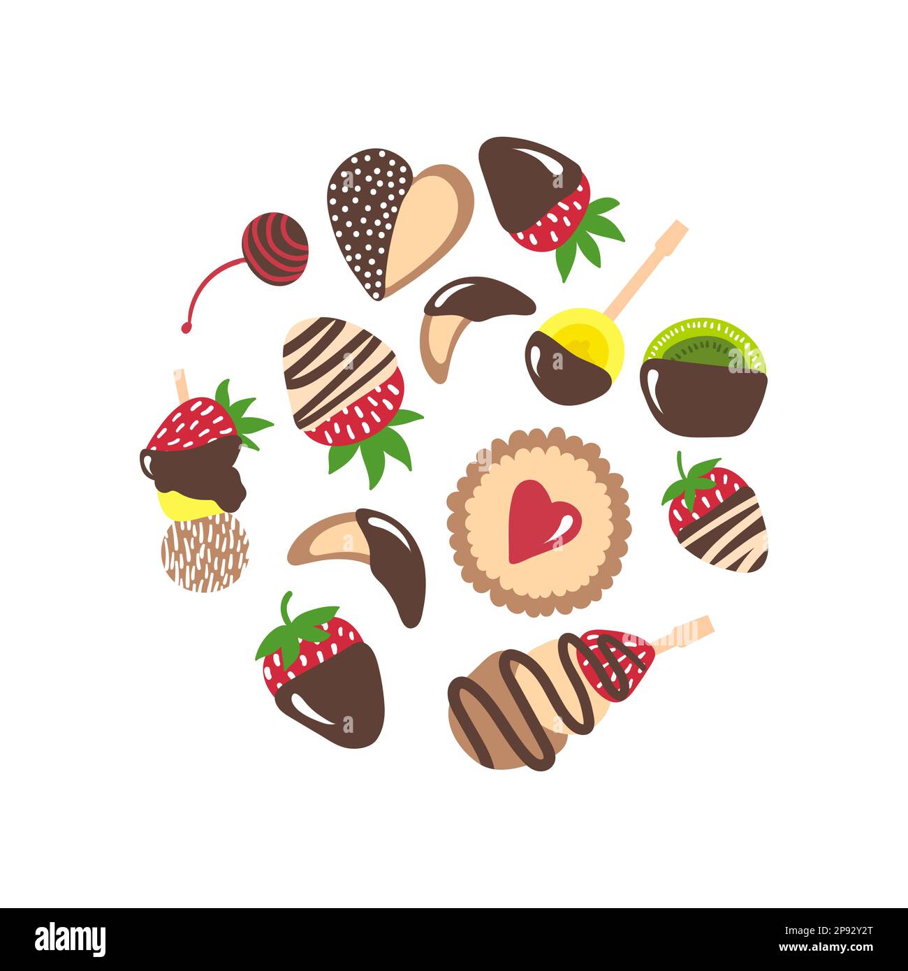 Ensemble de bonbons au chocolat Vector Illustration de Vecteur