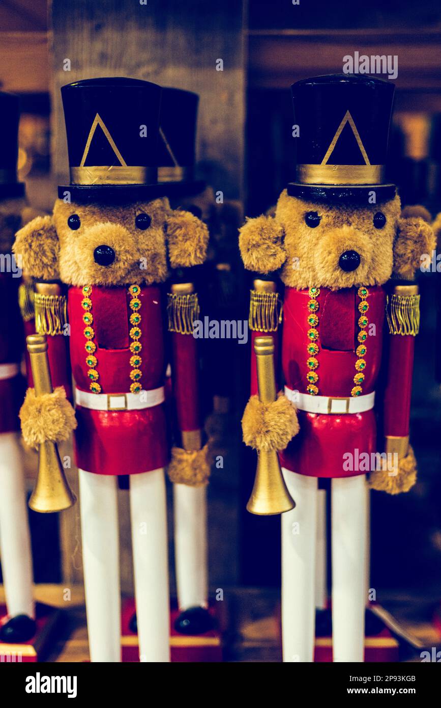 Casse-noisette de Noël avec visage de jouet doux Banque D'Images