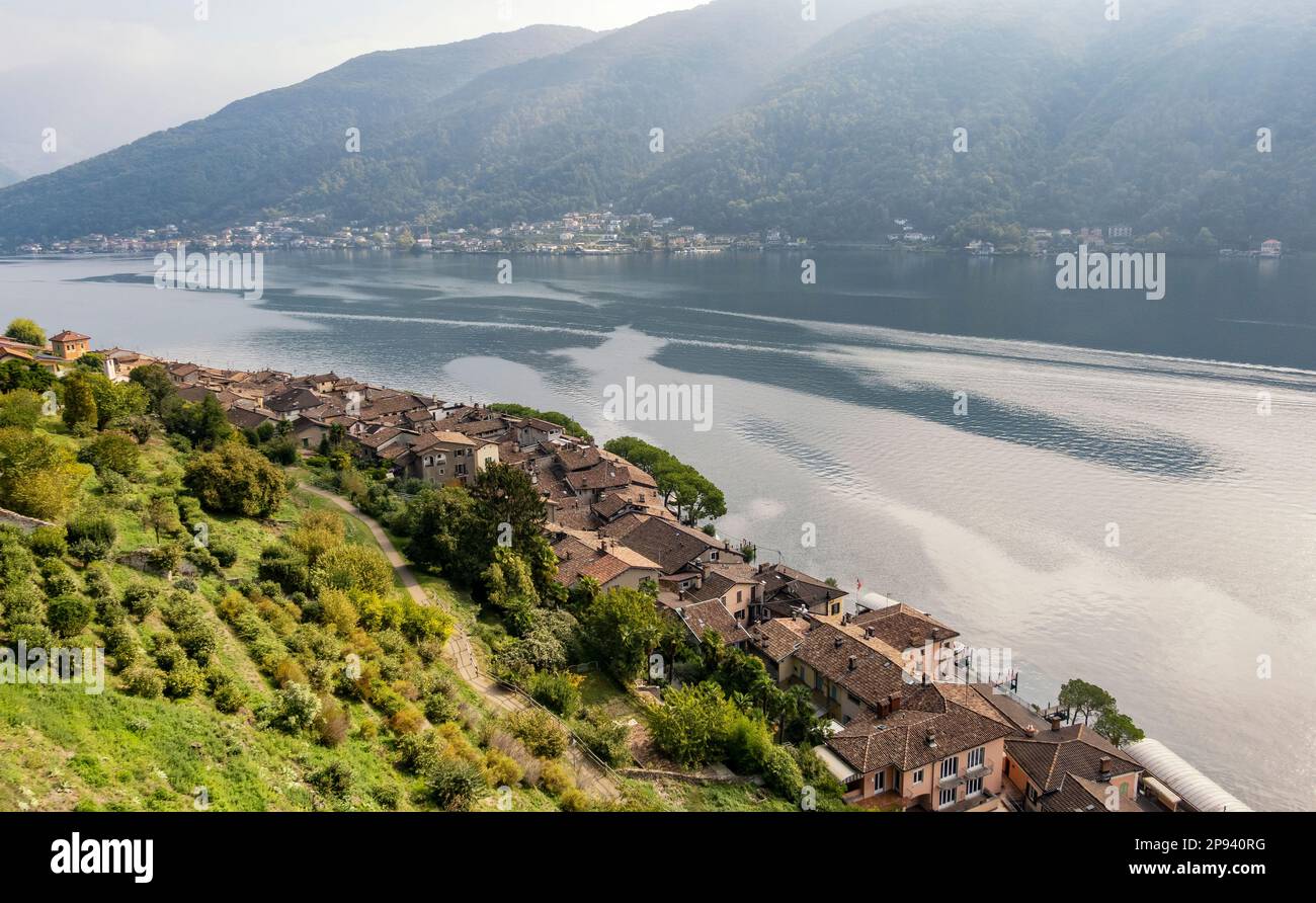 Suisse, canton du Tessin, Morcote, Lac de Lugano Banque D'Images
