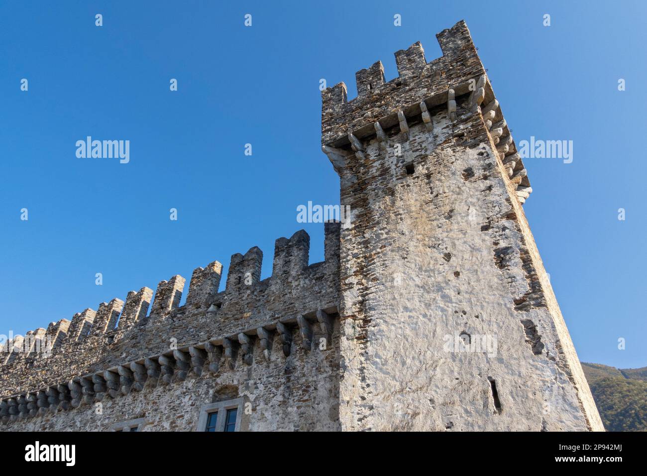 Suisse, canton du Tessin, Bellinzona, Castello di Sasso Corbaro Banque D'Images