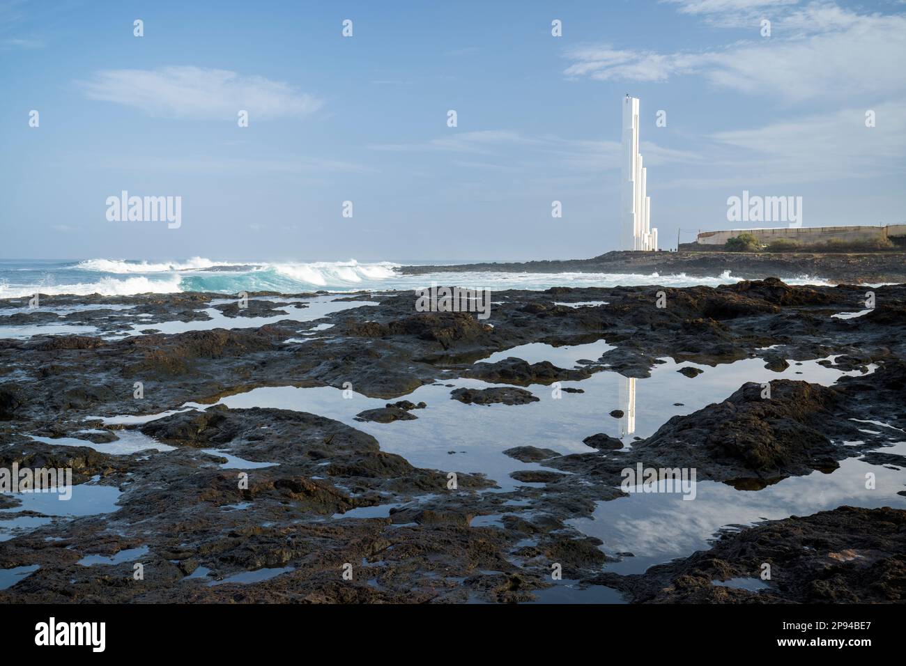 Faro de la Punta del Hidalgo, Tenerife, Iles Canaries, Espagne Banque D'Images