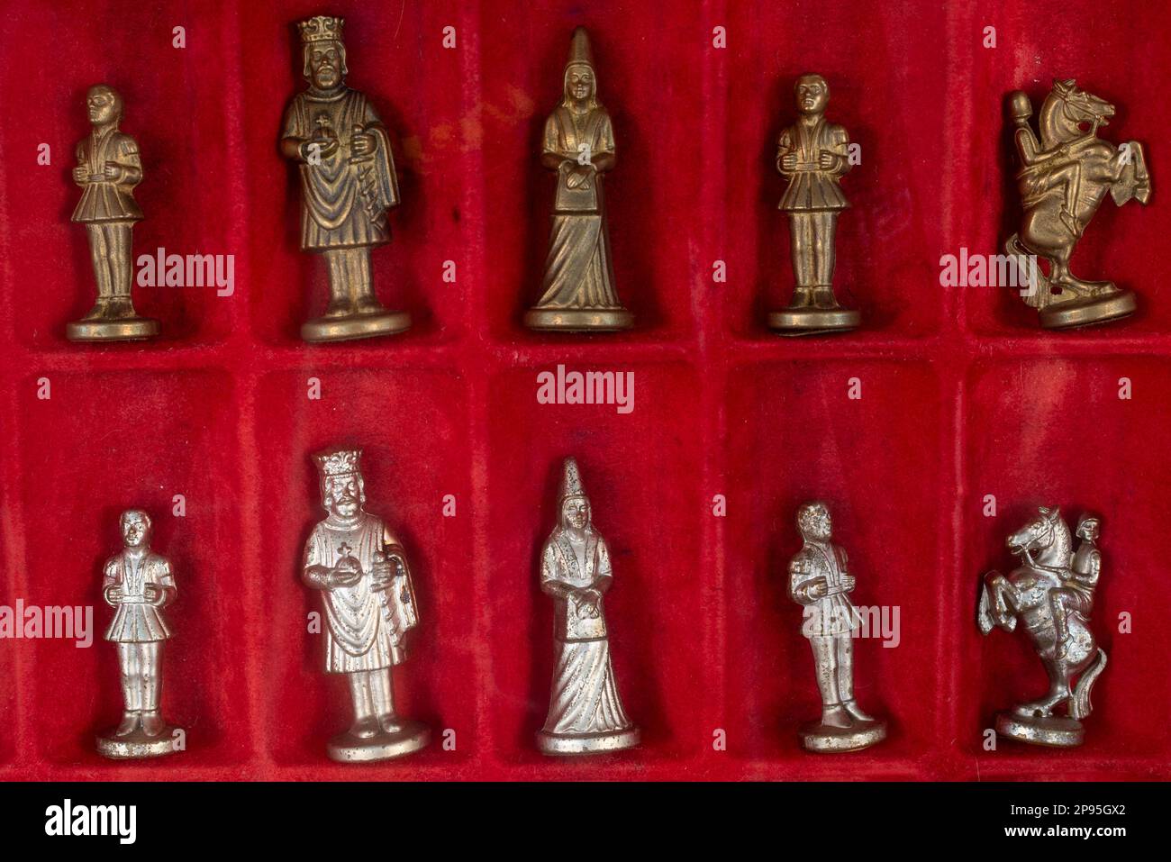 Jeu d'échecs médiéval, Musée des échecs Löberitz, Saxe-Anhalt, Allemagne Banque D'Images