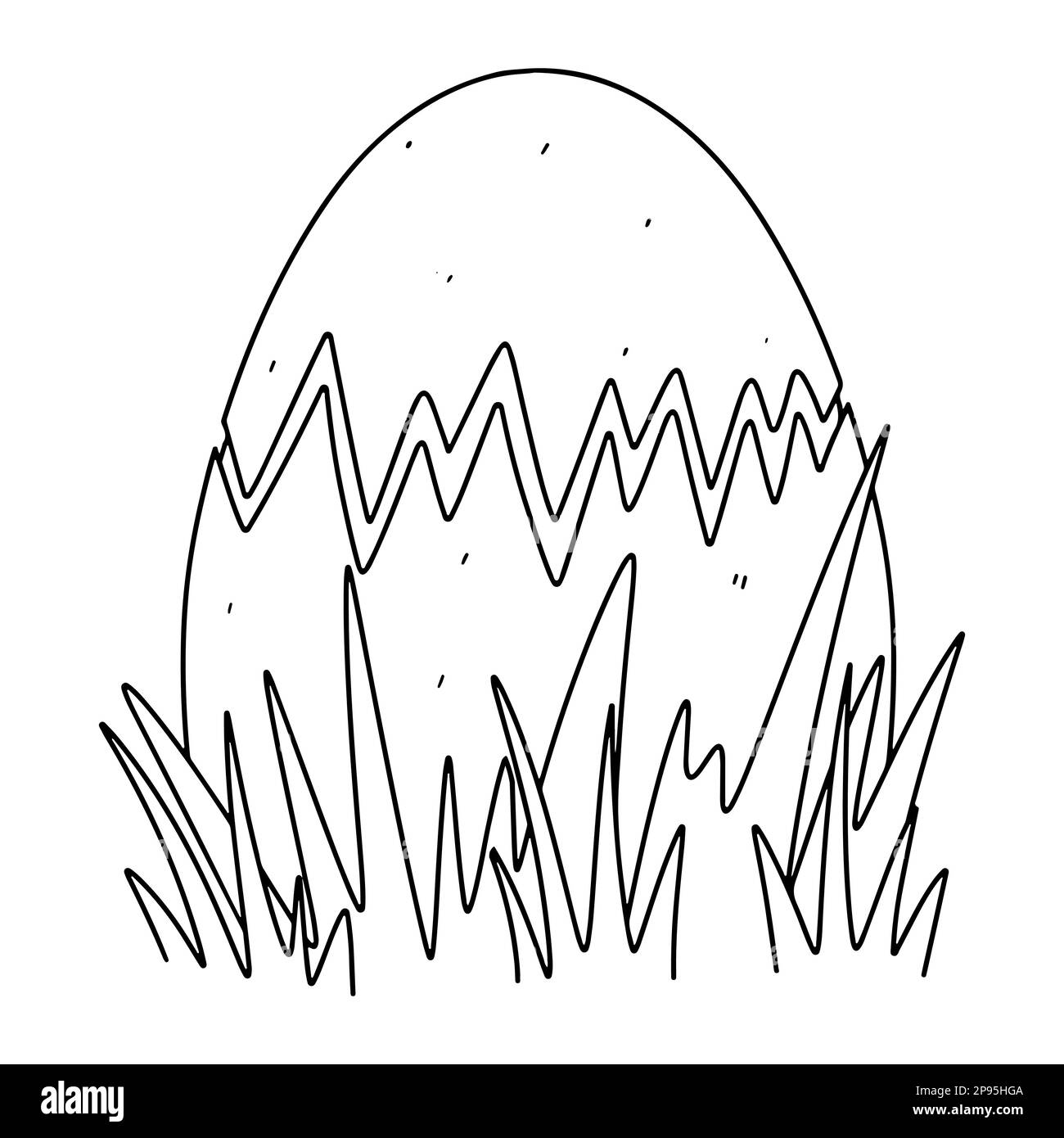 Œuf de Pâques en forme de doodle dessiné à la main. Livre de coloriage pour enfants. Illustration de Vecteur