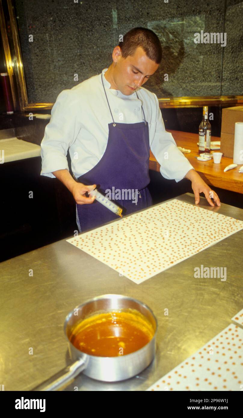 Chef. Dans le restaurant El Bulli.Cala Montjoi. Roses.Girona.Catalogne.Espagne Banque D'Images