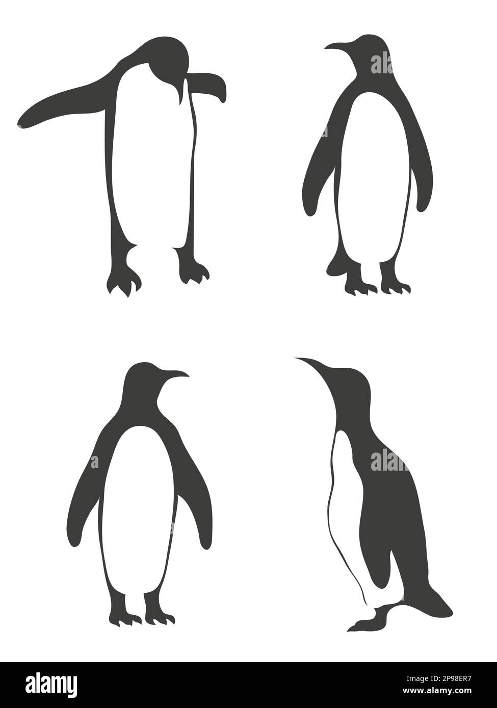 Ensemble de pingouins mignons vectoriels. Illustration de Vecteur