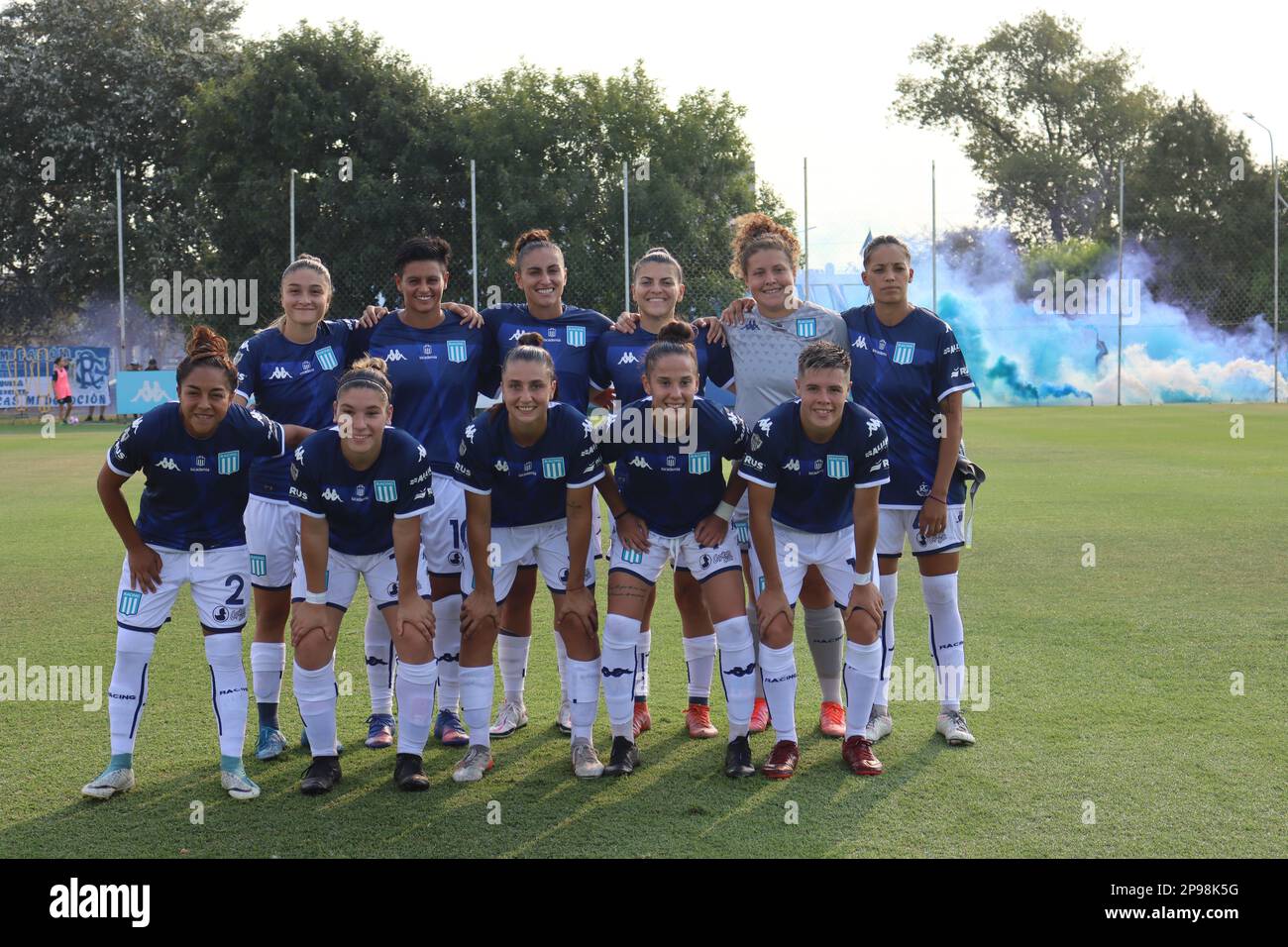 Avellaneda, Argentine, 10, mars 2023. Racing Club Team pendant le match entre Racing Club vs social Atletico Television, match 3, Professional Femenin Soccer League of Argentina 2023 (Campeonato Femenino YPF 2023). Crédit: Fabideciria. Banque D'Images