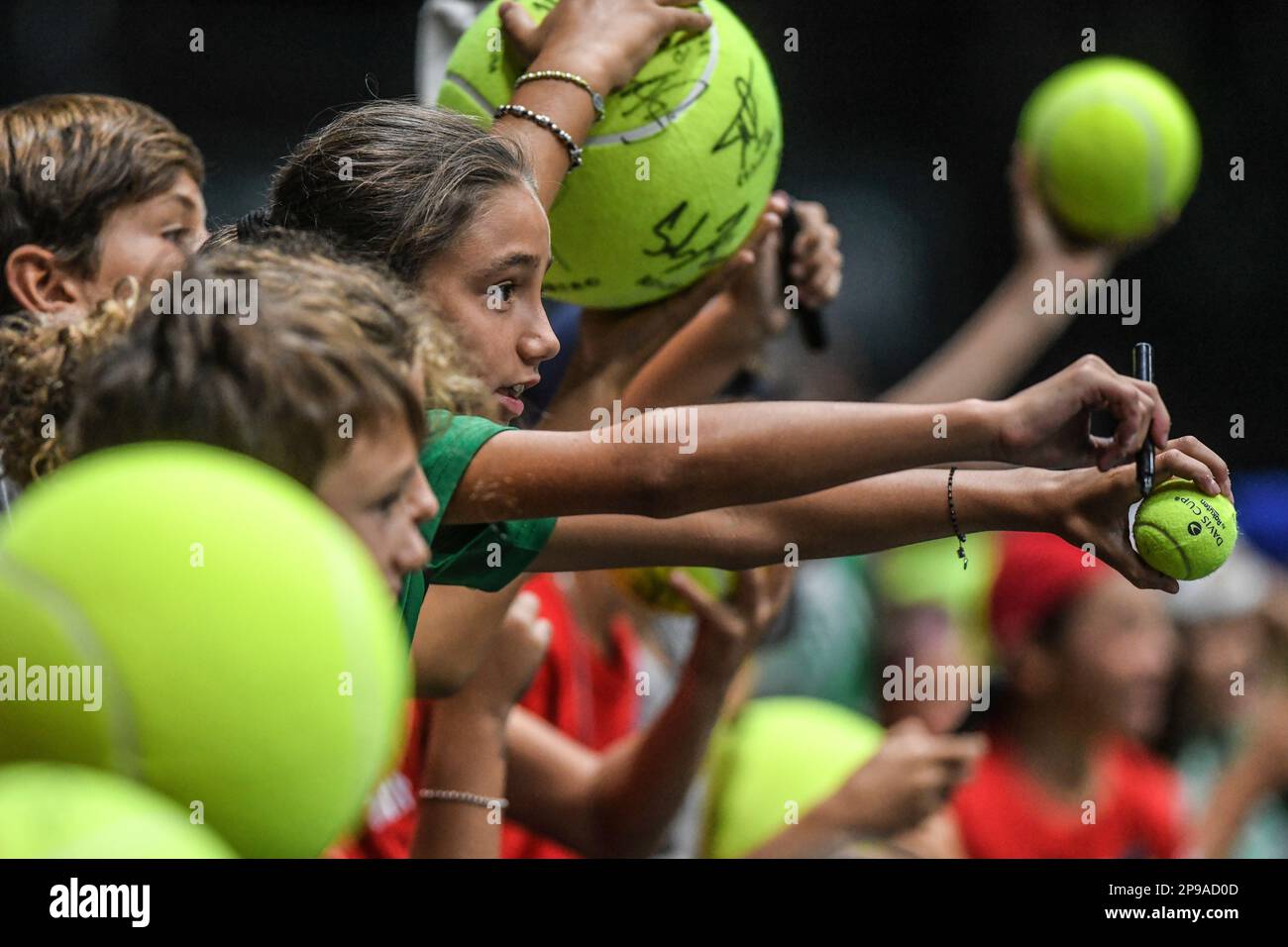 Jeunes fans italiens à la finale de la coupe Davis, Groupe A (Unipol Arena, Bologne) Banque D'Images