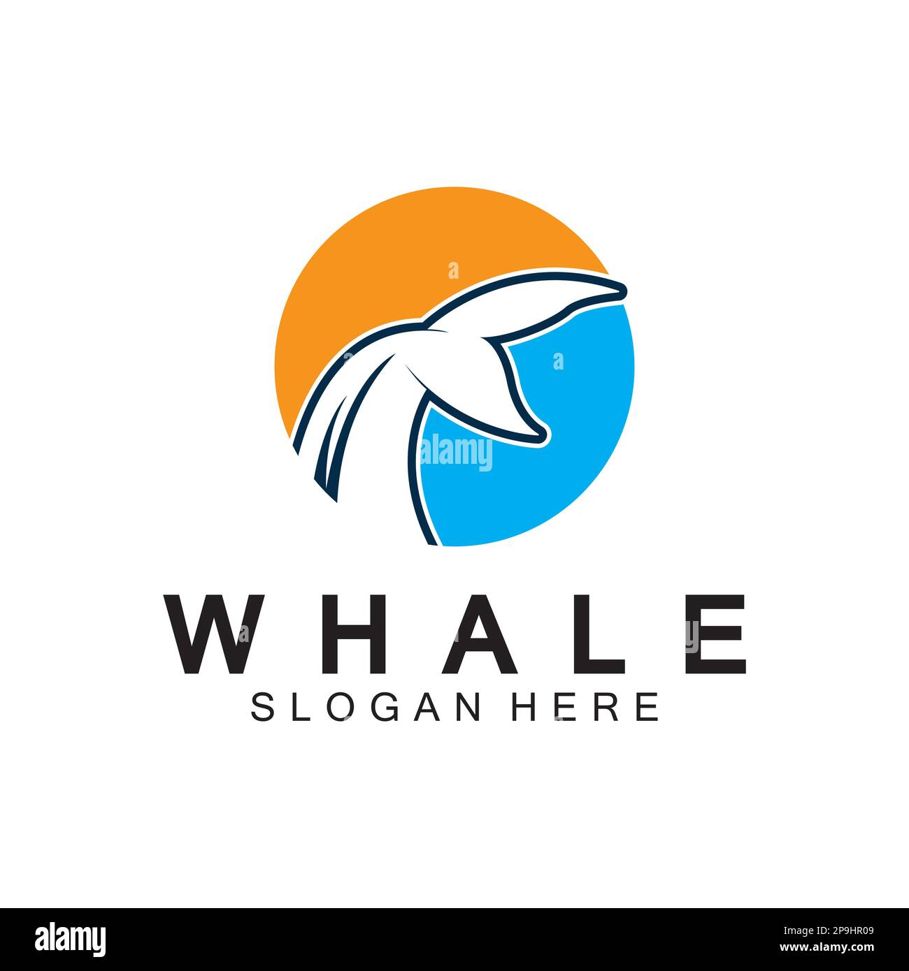 illustration vectorielle du logo de la queue de baleine. Icône représentant une queue de baleine Illustration de Vecteur