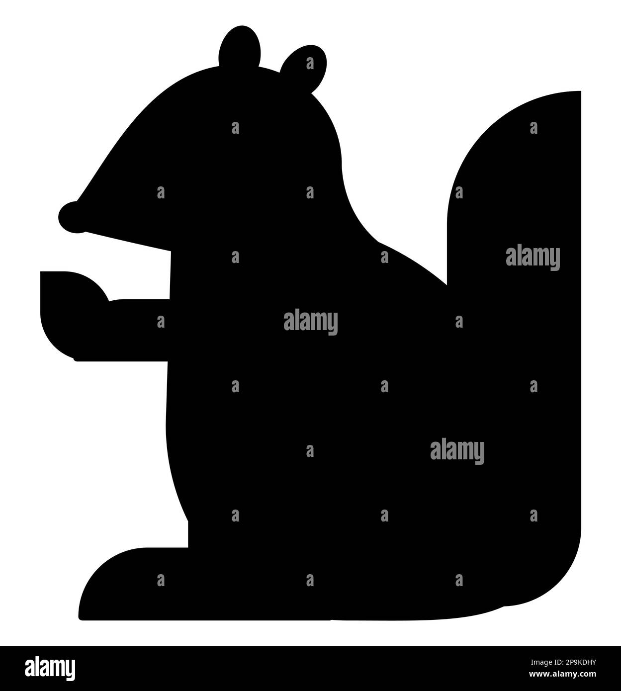 Silhouette noire d'un écureuil avec corne isolée sur fond blanc, illustration vectorielle Illustration de Vecteur