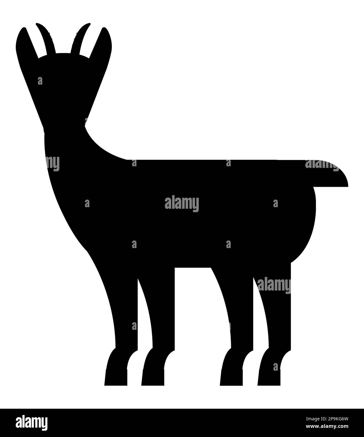 Jolie silhouette de chèvre de dessin animé, illustration vectorielle Illustration de Vecteur