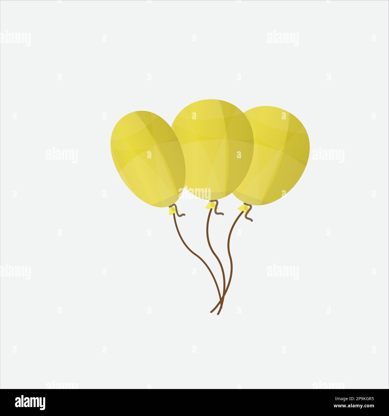 Ballon volant gonflable isolé sur fond blanc. Regardez en gros plan la bulle jaune avec des réfléchit. Illustration réaliste à 3D vecteurs Illustration de Vecteur
