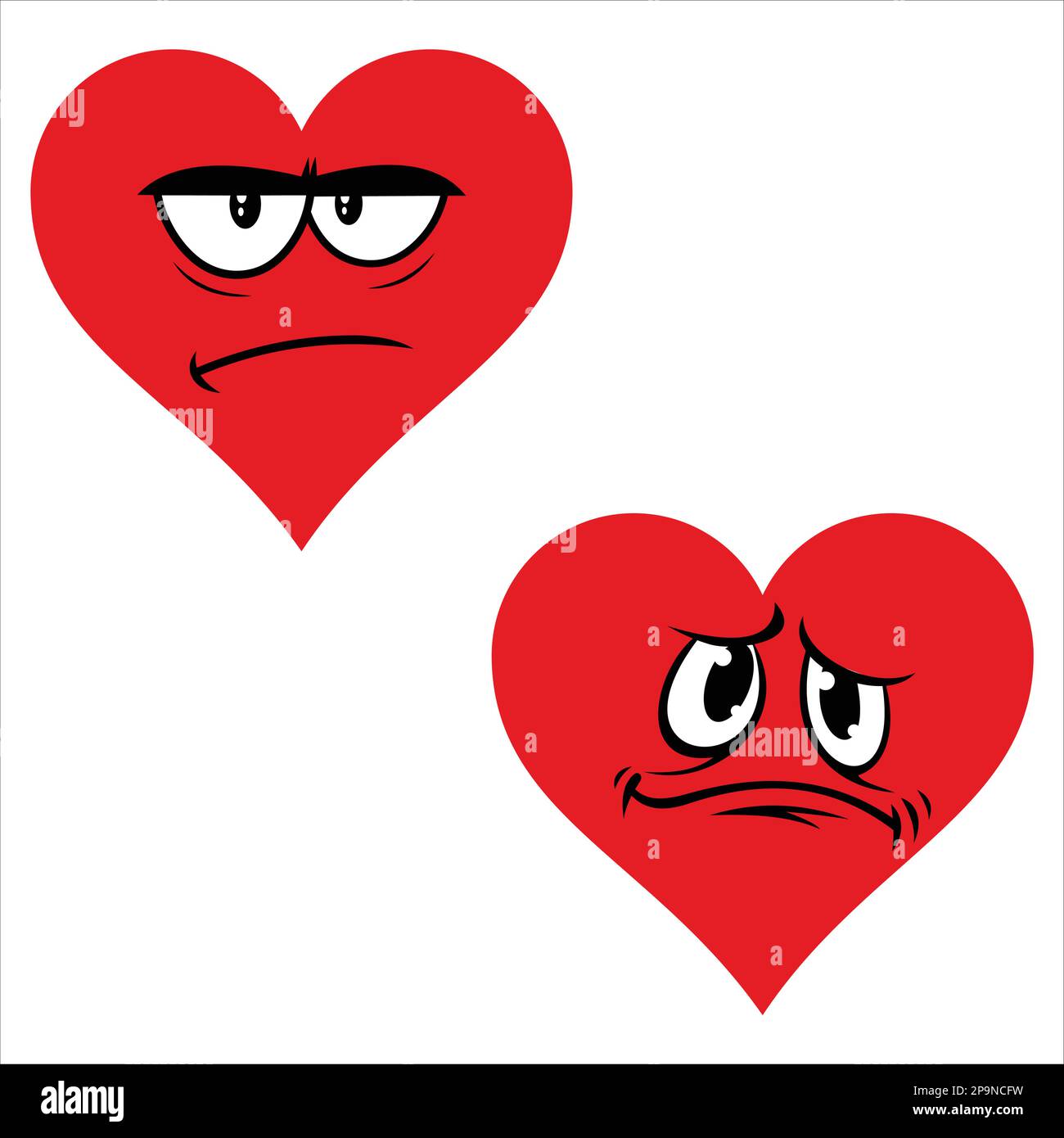 Expression du visage du cœur Illustration de Vecteur