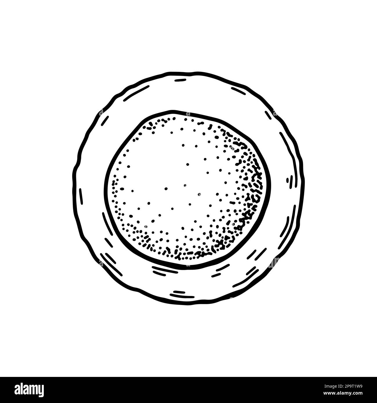 Cellule souche de sang isolée sur fond blanc. Illustration de vecteur de microbiologie scientifique dessiné à la main dans un style d'esquisse Illustration de Vecteur