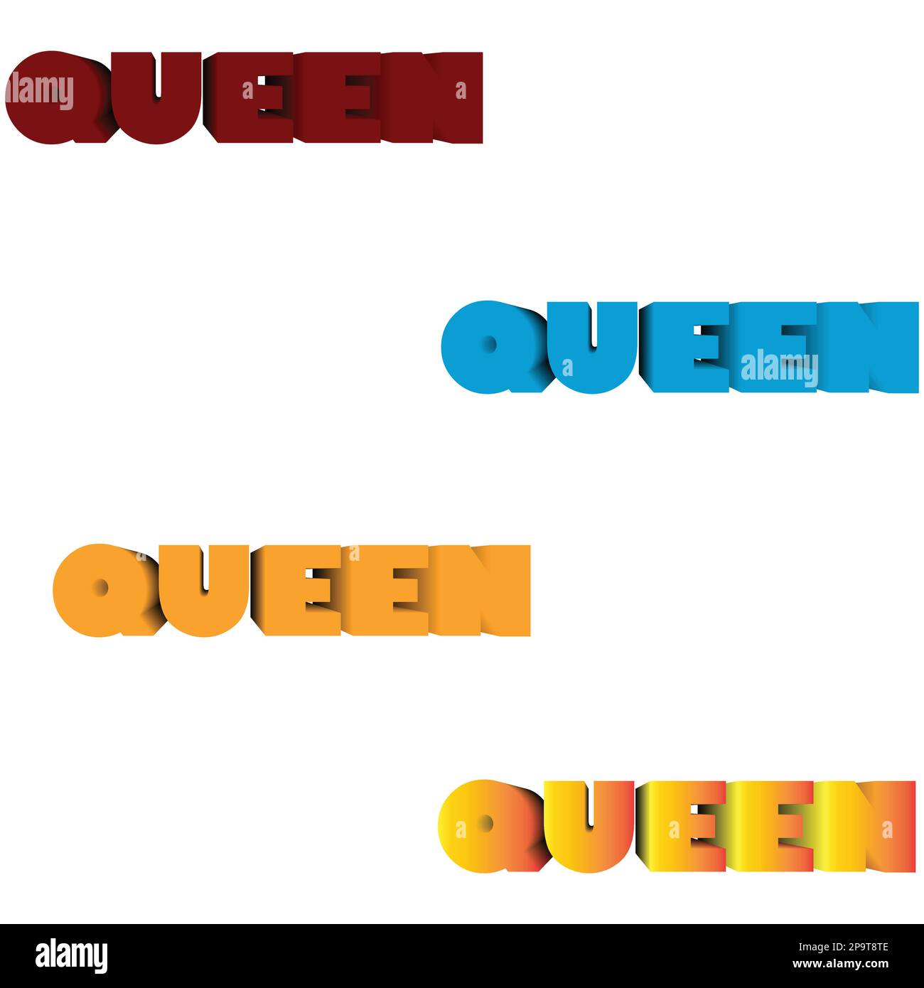 Grand lit « Queen », effet texte Illustration de Vecteur