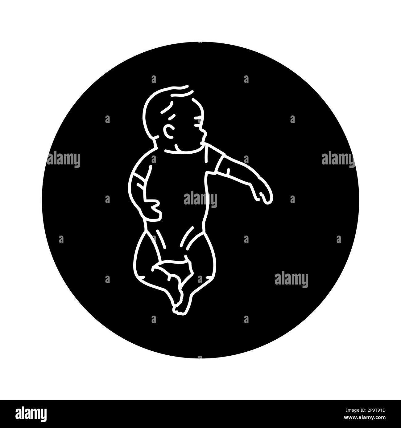 Le bébé est en veille icône de ligne noire. Développement des tout-petits. Petite enfance Illustration de Vecteur