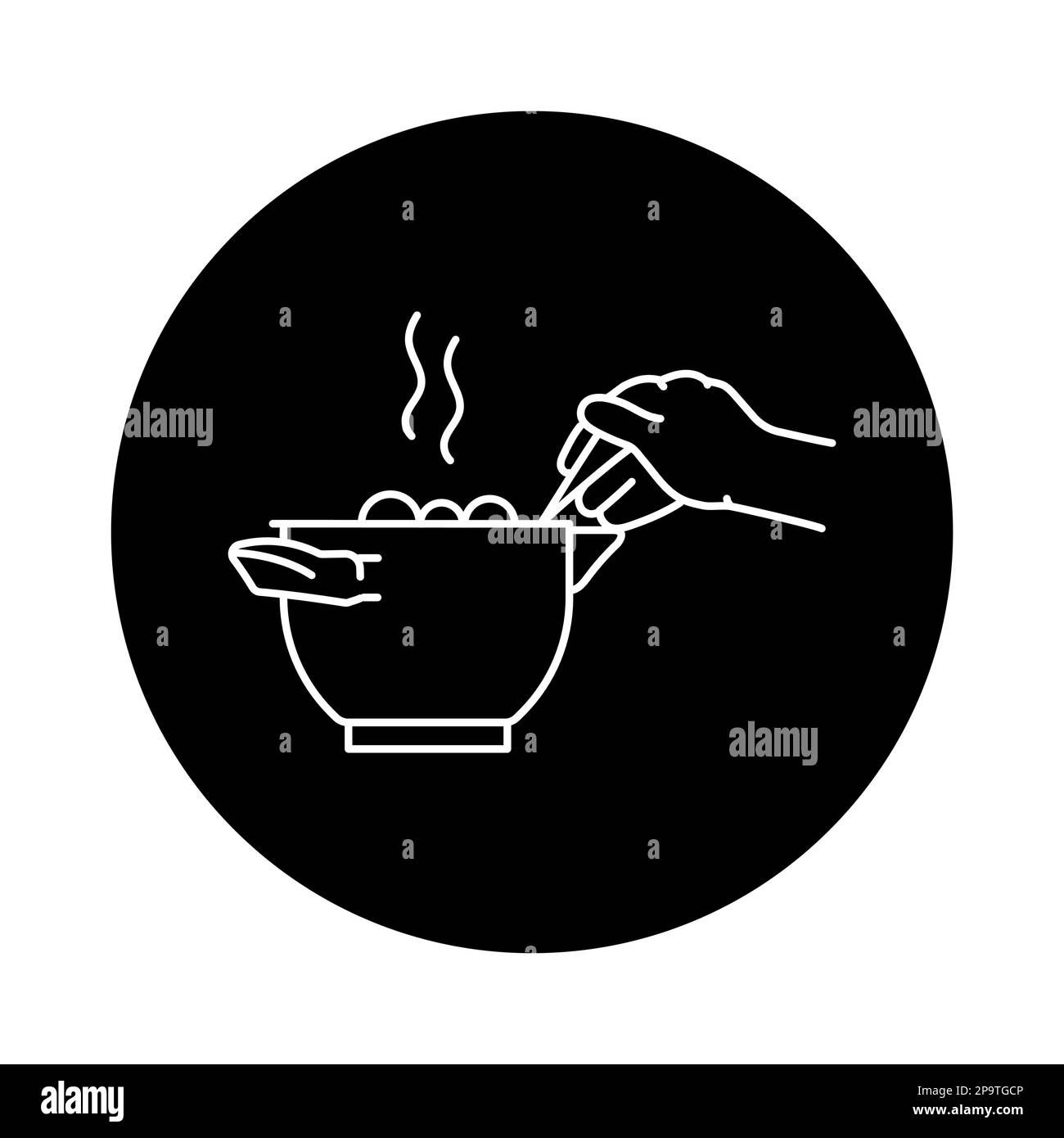 Icône de la ligne de couleur de la soupe de cuisson. Cuisine. Préparation des repas Illustration de Vecteur