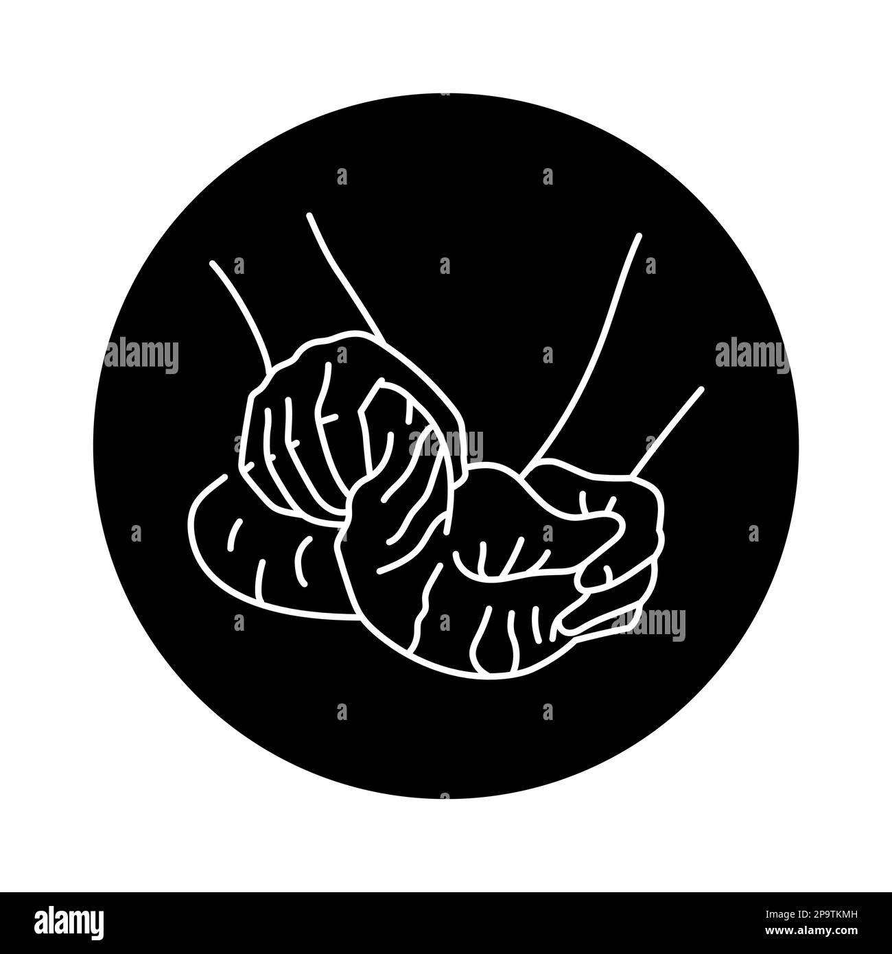 Pétrir l'icône de la ligne de couleur de la pâte. Cuisine. Préparation des repas Illustration de Vecteur