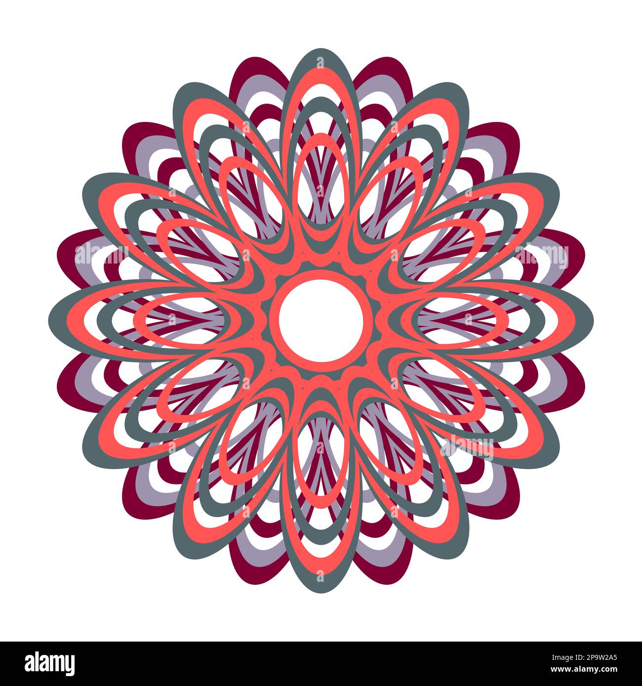 Mandala coloré avec des éléments arabesques. Mandala isolé sur fond blanc. Imprimé Mandala pour chaque chose. Banque D'Images