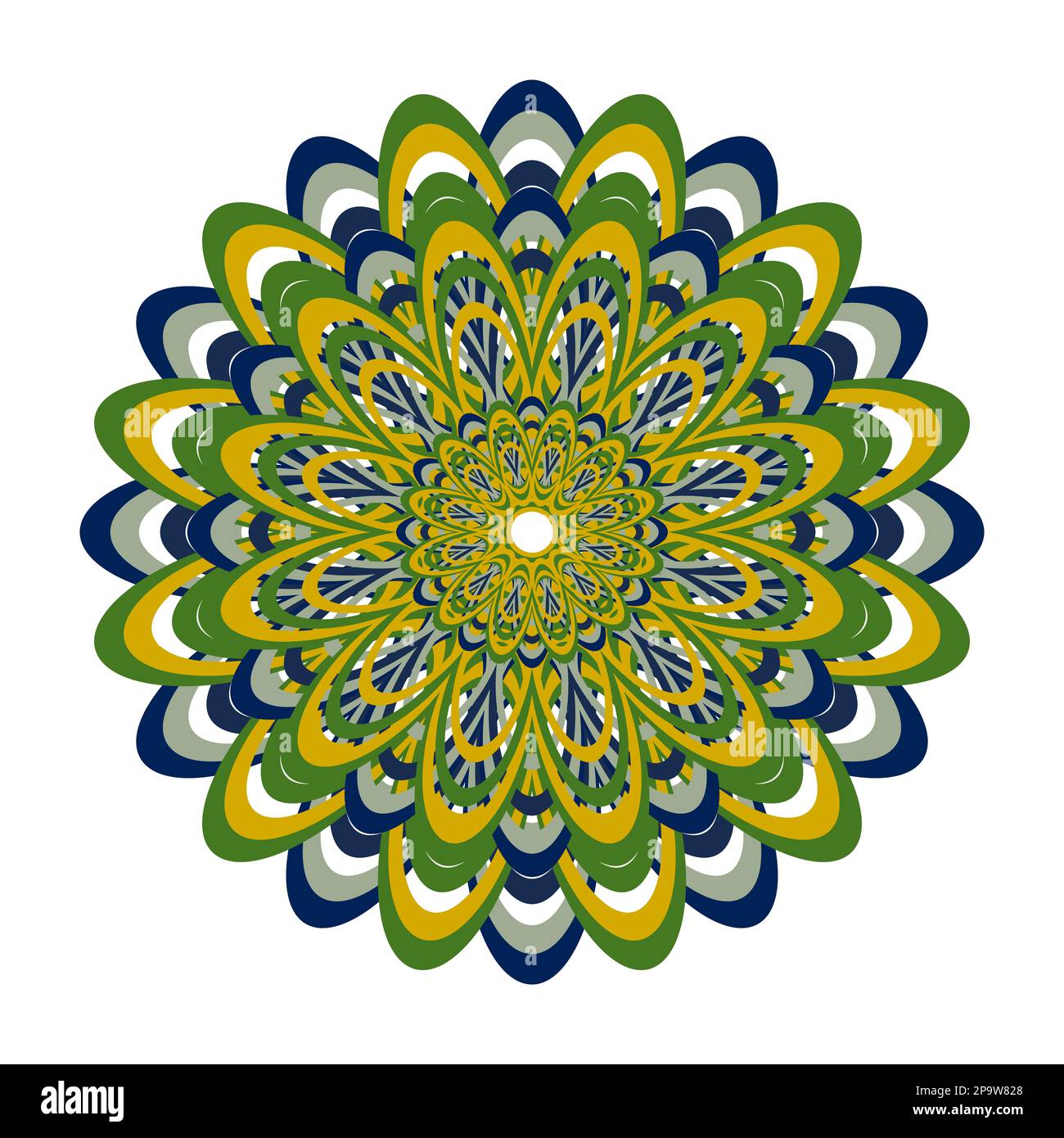 Symbole spirituel ornement rond. Mandala coloré avec des éléments arabesques. Mandala isolé sur fond blanc. Imprimé Mandala pour tout, Banque D'Images