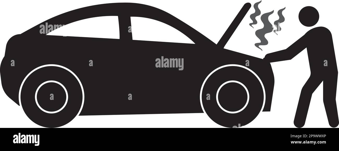 symbole d'illustration vectorielle d'icône de voiture coincée Illustration de Vecteur