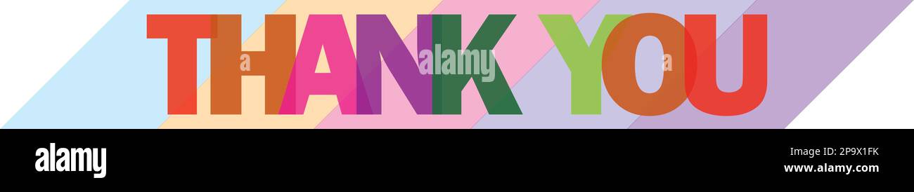 Bannière de remerciement. Imprimé géométrique plat tendance, style rétro. Simple phrase typographique minimale. Décoration créative Illustration de Vecteur