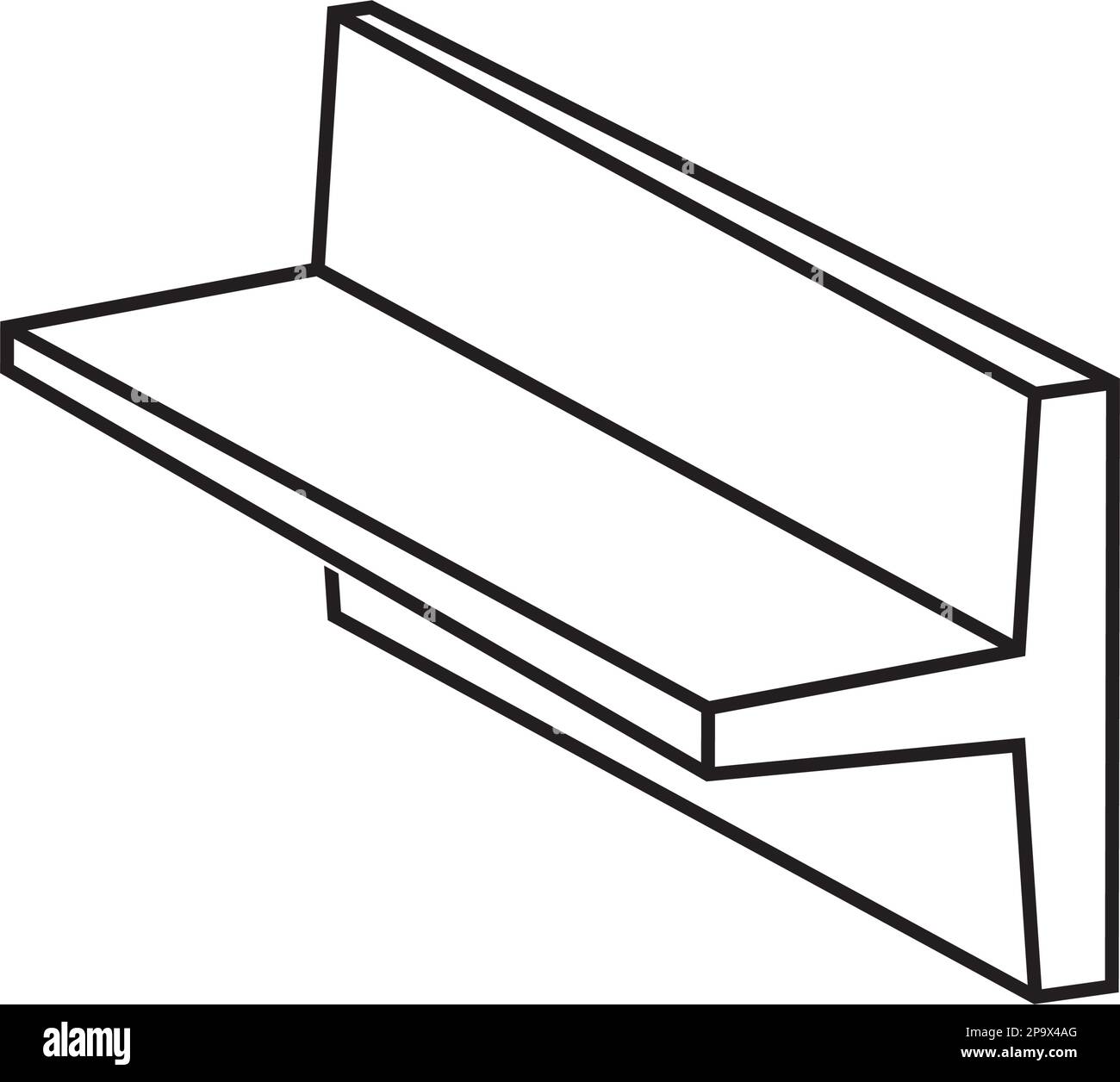 illustration de l'icône de vecteur de symbole de profil de poutre métallurgique en acier Illustration de Vecteur