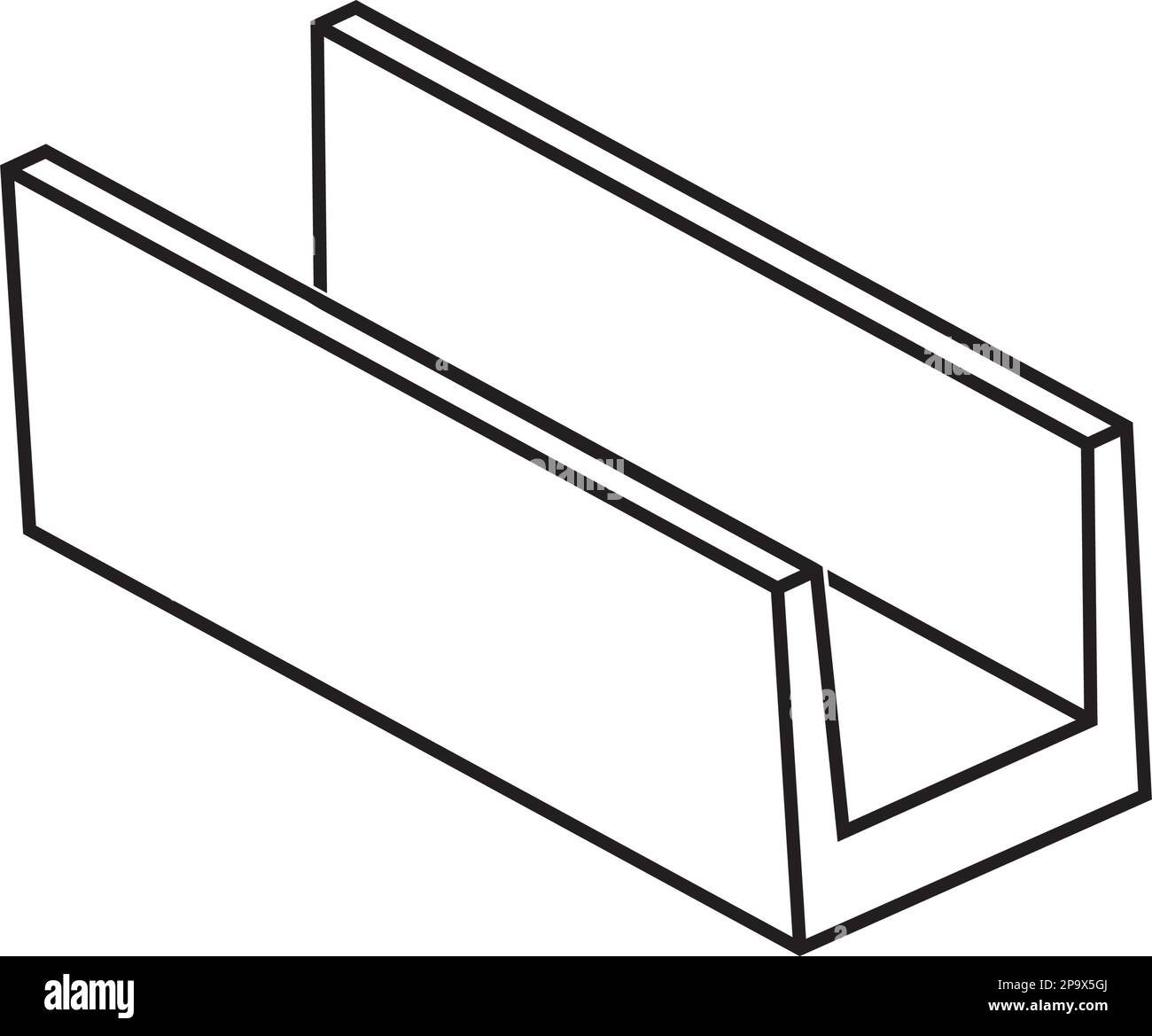 illustration de l'icône de vecteur de symbole de profil de poutre métallurgique en acier Illustration de Vecteur