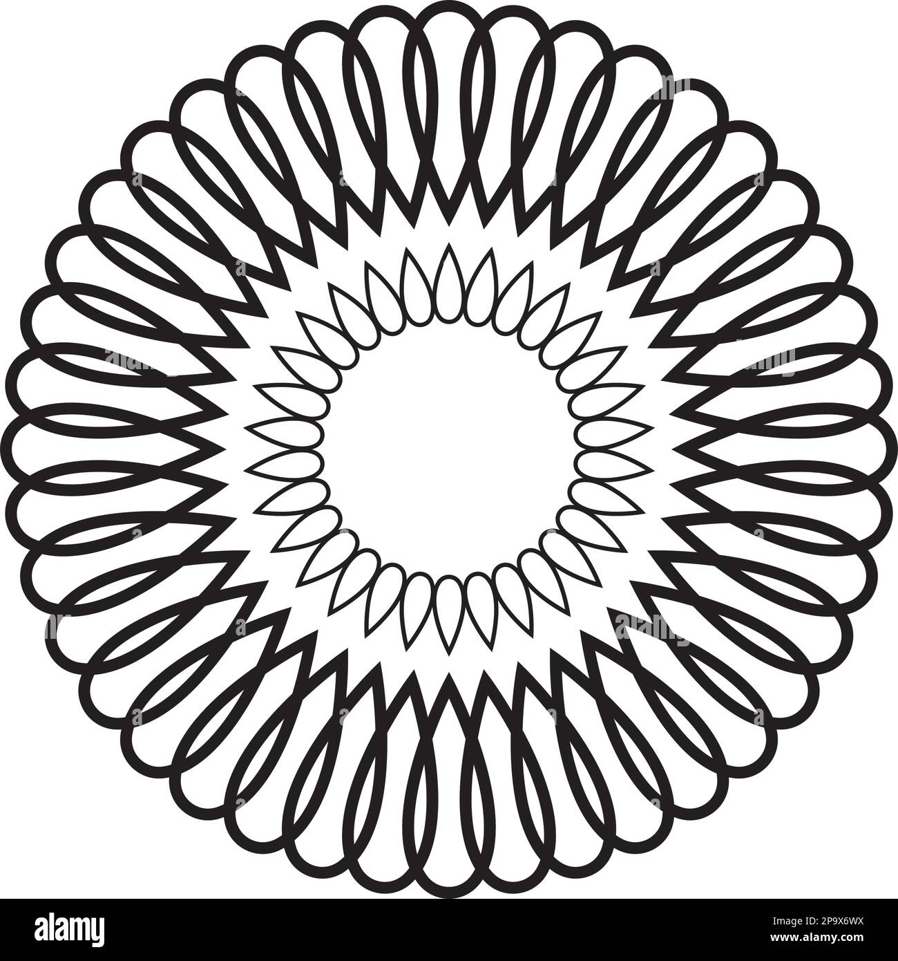 Motif radial circulaire, élément d'illustration mandala Illustration de Vecteur