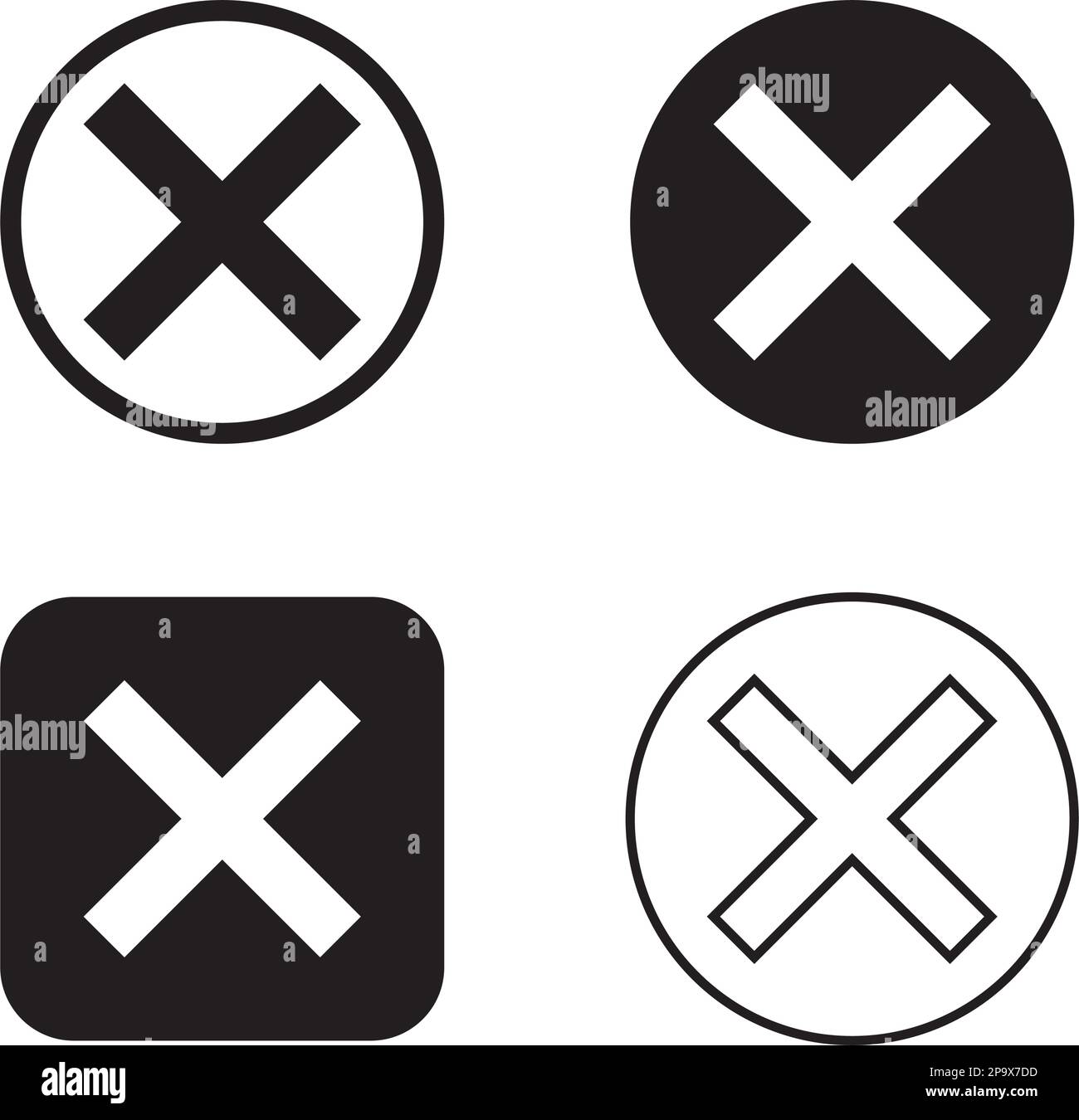 icône de bouton de fermeture sur fond blanc et noir Illustration de Vecteur