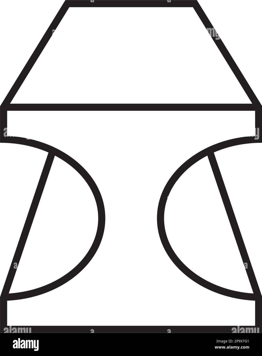 illustration de l'icône de vecteur de symbole de profil de poutre métallurgique en acier Illustration de Vecteur