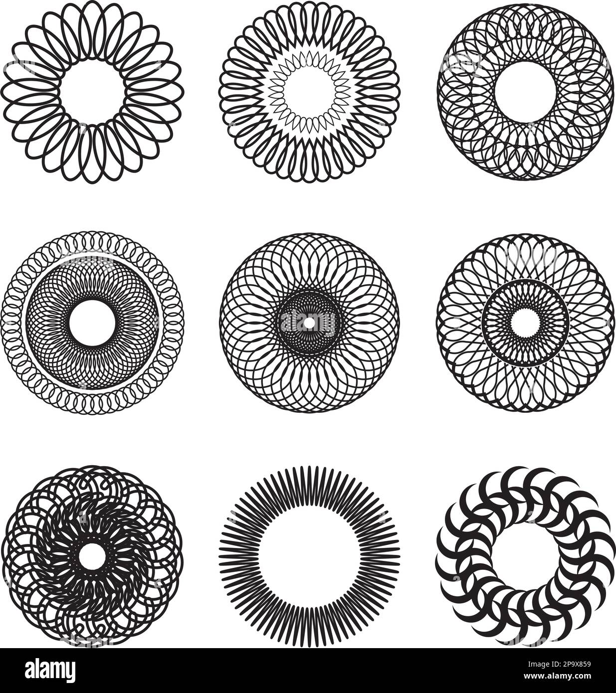 Motif radial circulaire, élément d'illustration mandala Illustration de Vecteur