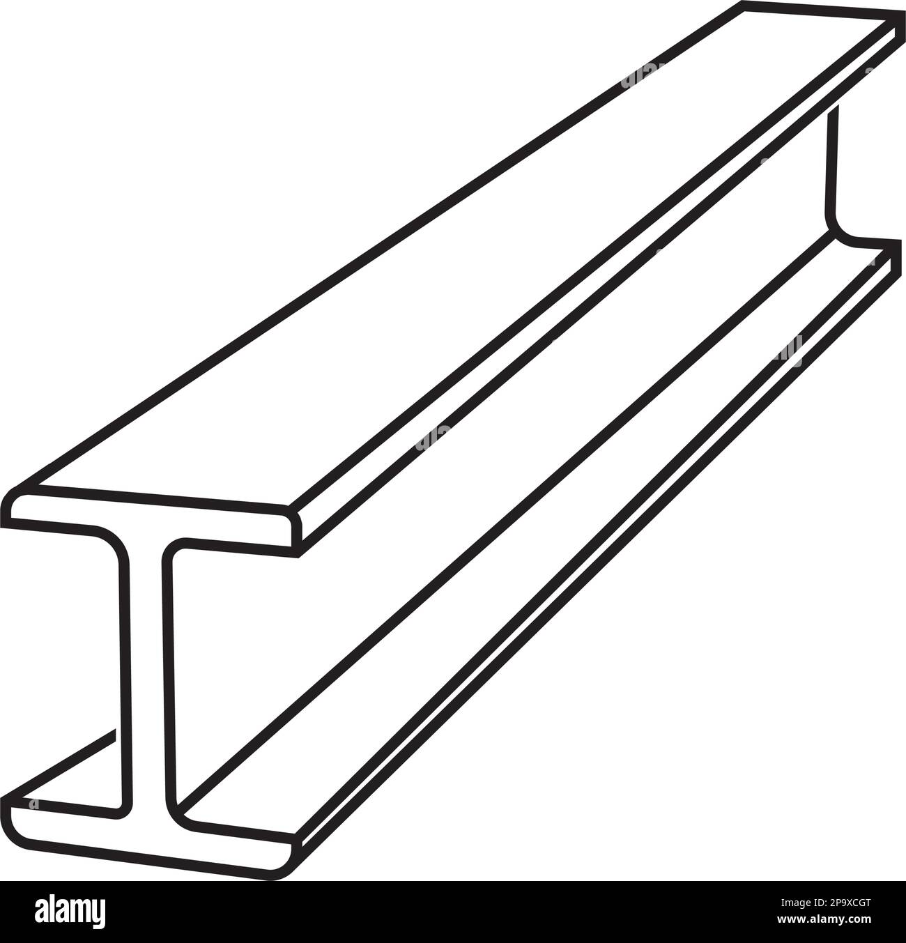 illustration de l'icône de vecteur de symbole de profil de poutre métallurgique en acier Illustration de Vecteur