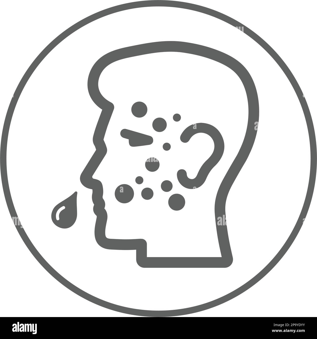 Allergie, cosmétiques, dermatologie, icône de traitement de la peau, graphiques vectoriels pour une utilisation variée. Illustration de Vecteur