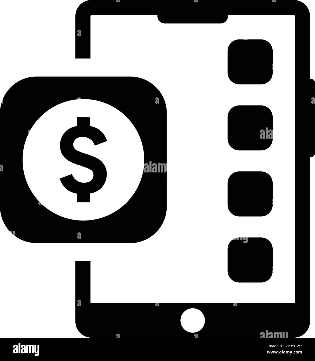 Icône de gain d'applications mobiles pour une utilisation sur des applications mobiles, des supports d'impression et des sites Web, ou tout type de projet de conception. Illustration de Vecteur