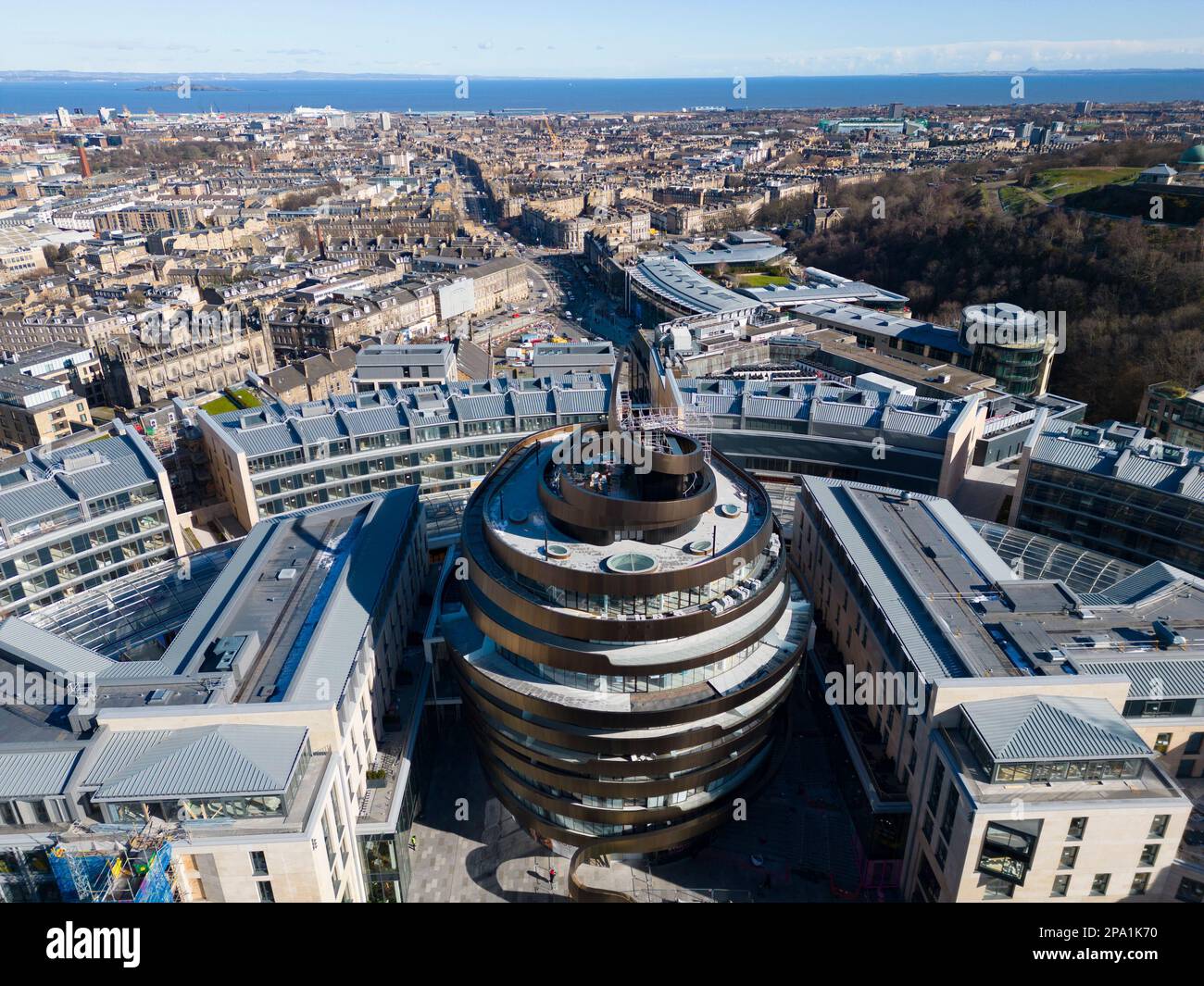 Vue aérienne de W Hotel à St James Quarter depuis drone, Écosse, Royaume-Uni Banque D'Images