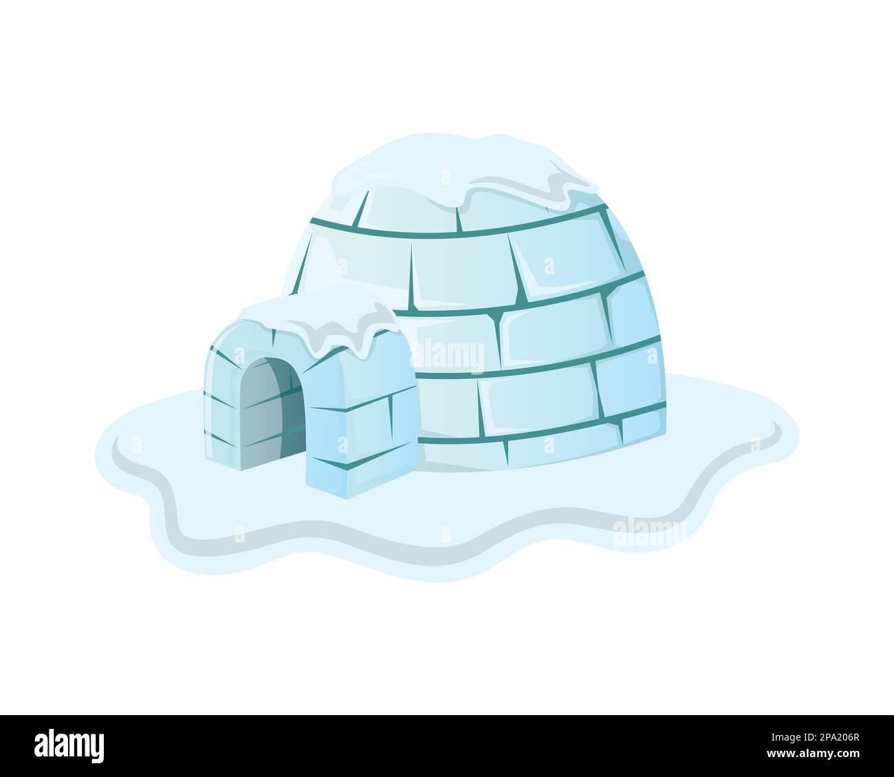 Igloo House couverte de neige Illustration visualisée avec l'illustration semi-détaillée Illustration de Vecteur