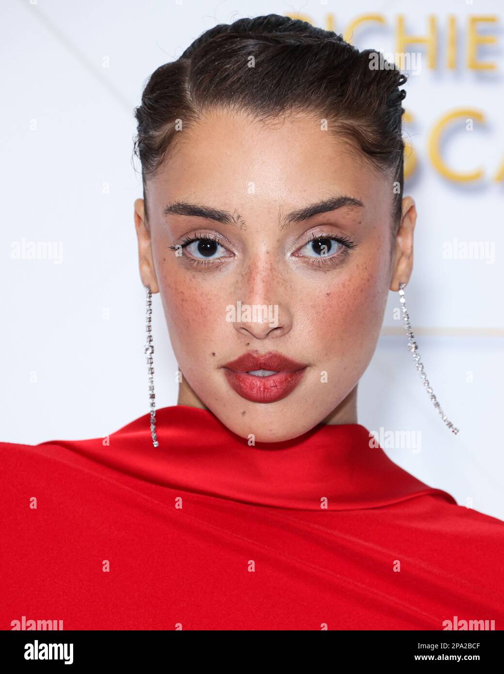 Bel Air, États-Unis. 11th mars 2023. BEL AIR, LOS ANGELES, CALIFORNIE, États-Unis - MARS 10: L'actrice américaine et modèle Khadijha le tonnerre rouge arrive au Darren Dzienciol et Richie Akiva Oscar Party 2023 tenu dans une résidence privée sur 10 mars 2023 à Bel Air, Los Angeles, Californie, États-Unis. (Photo de Xavier Collin/image Press Agency) Credit: Image Press Agency/Alay Live News Banque D'Images