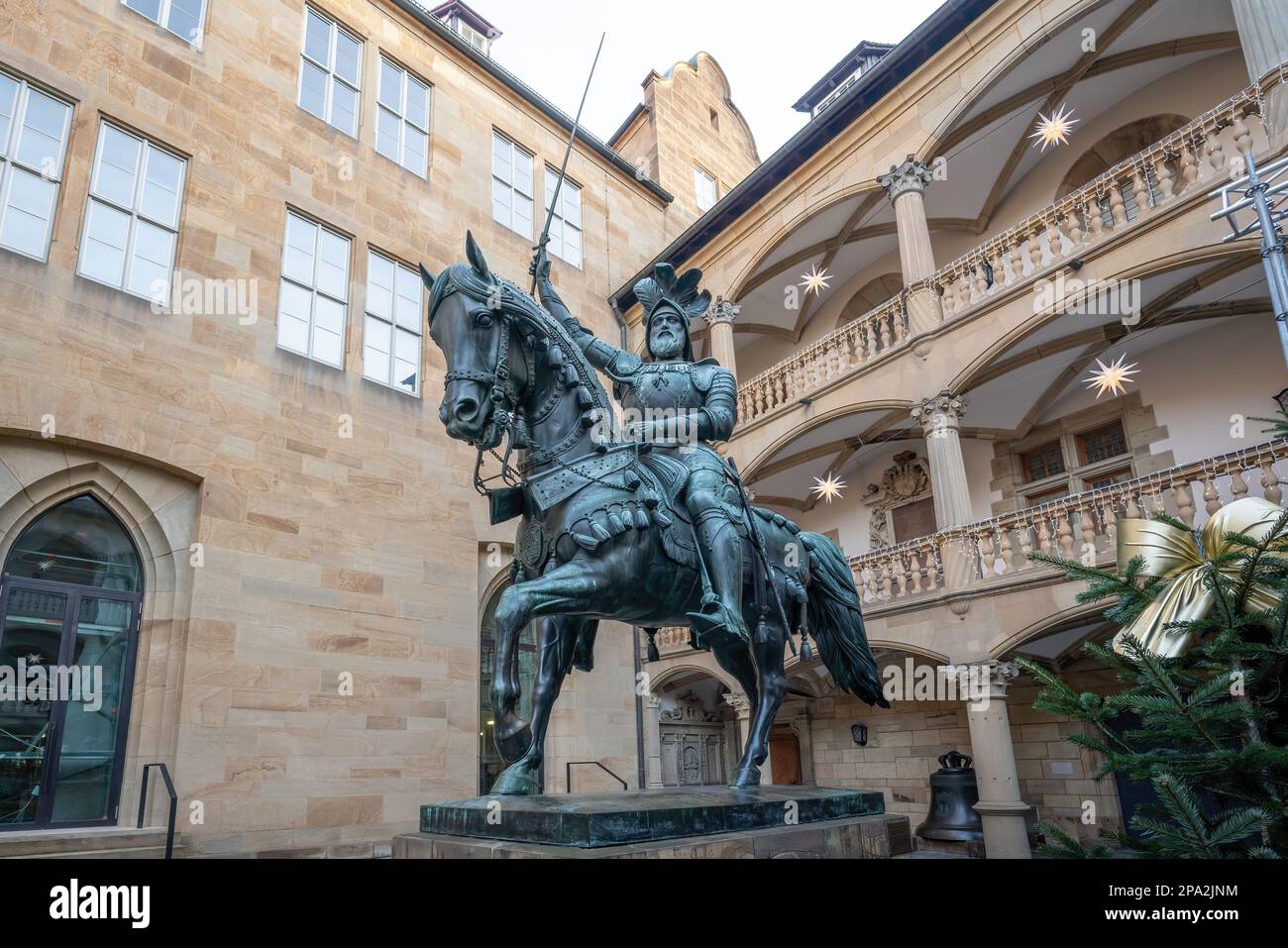 Monument au comte Eberhard la barbe au vieux château (Altes Schloss) Cour - Landesmuseum Musée Wurttemberg - Stuttgart, Allemagne Banque D'Images