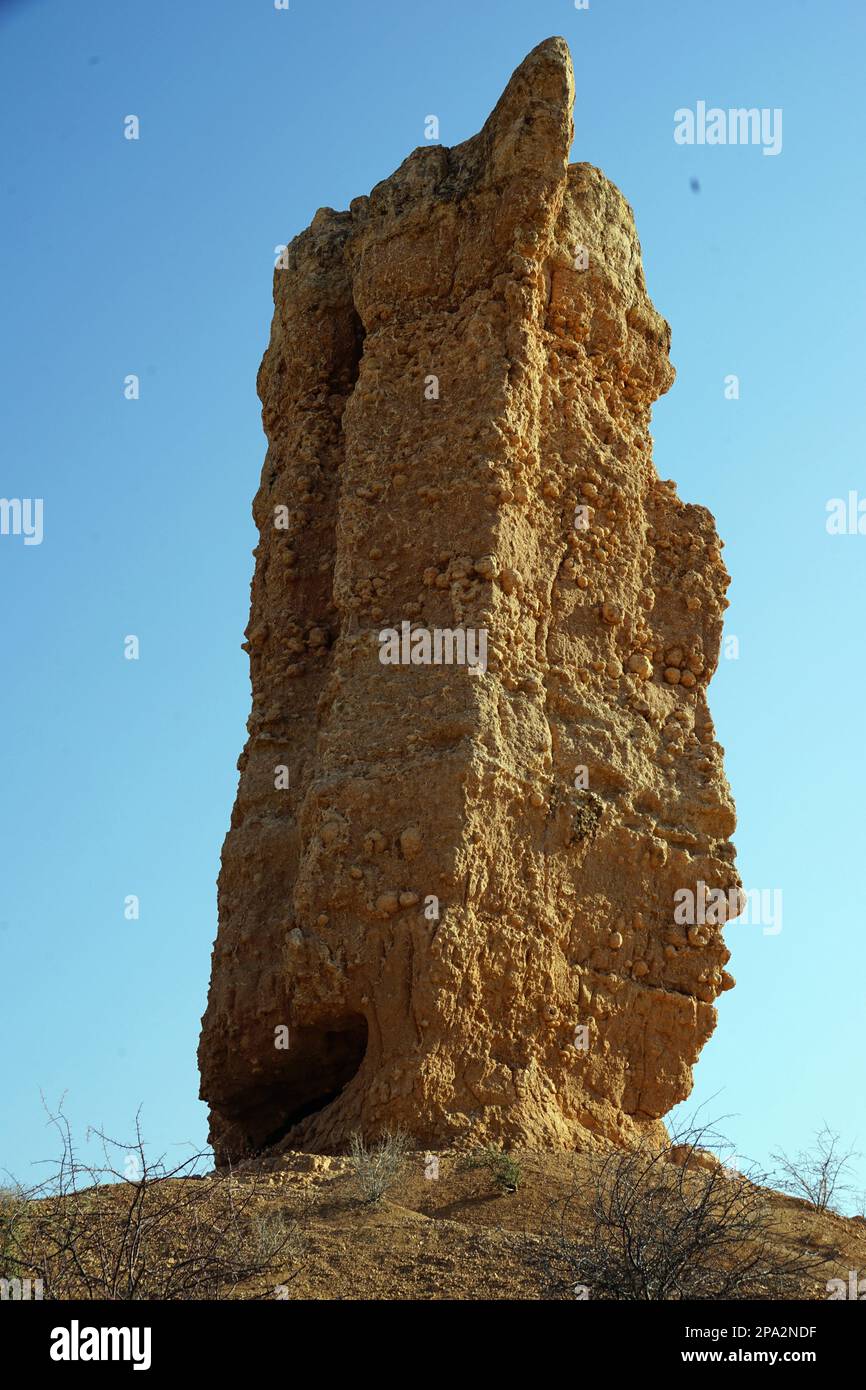 Finger Cliff, Ugab Valley, Ugab Terraces, Republii, Vingerklip, Rock Needle, Namibie Banque D'Images