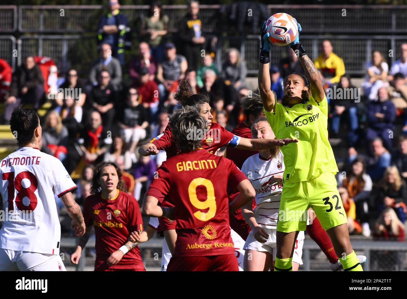 Rome, Italie. 11th mars 2023. Selena Delia Babb de A.C. Milan pendant la demi-finale deuxième jambe de la Coppa Italia FS Italiane entre A.S. Femmes roms et A.C. Les femmes de Milan au stade Tre Fontane sur 11 mars 2023 à Rome. Crédit : Agence photo indépendante/Alamy Live News Banque D'Images